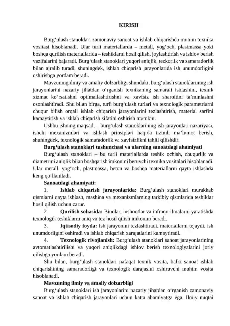 Burg‘ulash stanoklari ish jarayonlari nazariyasi 2