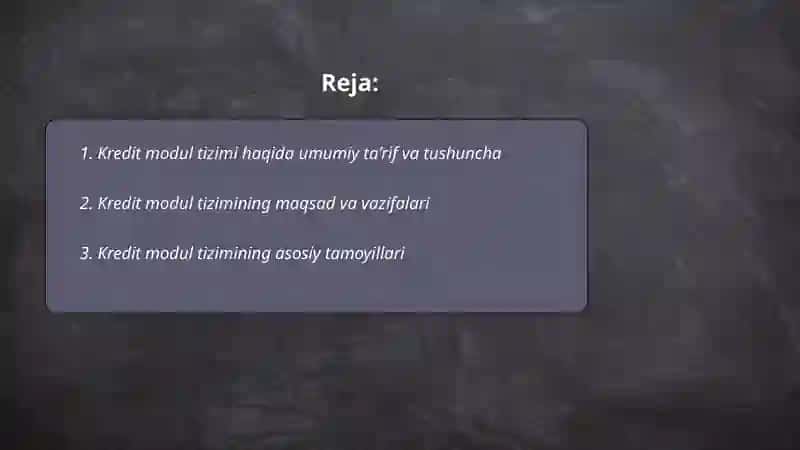 Kredit modul tizimi haqida tushuncha 2