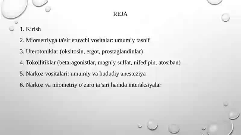 Miometriyga ta'sir etuvchi vositalar 2