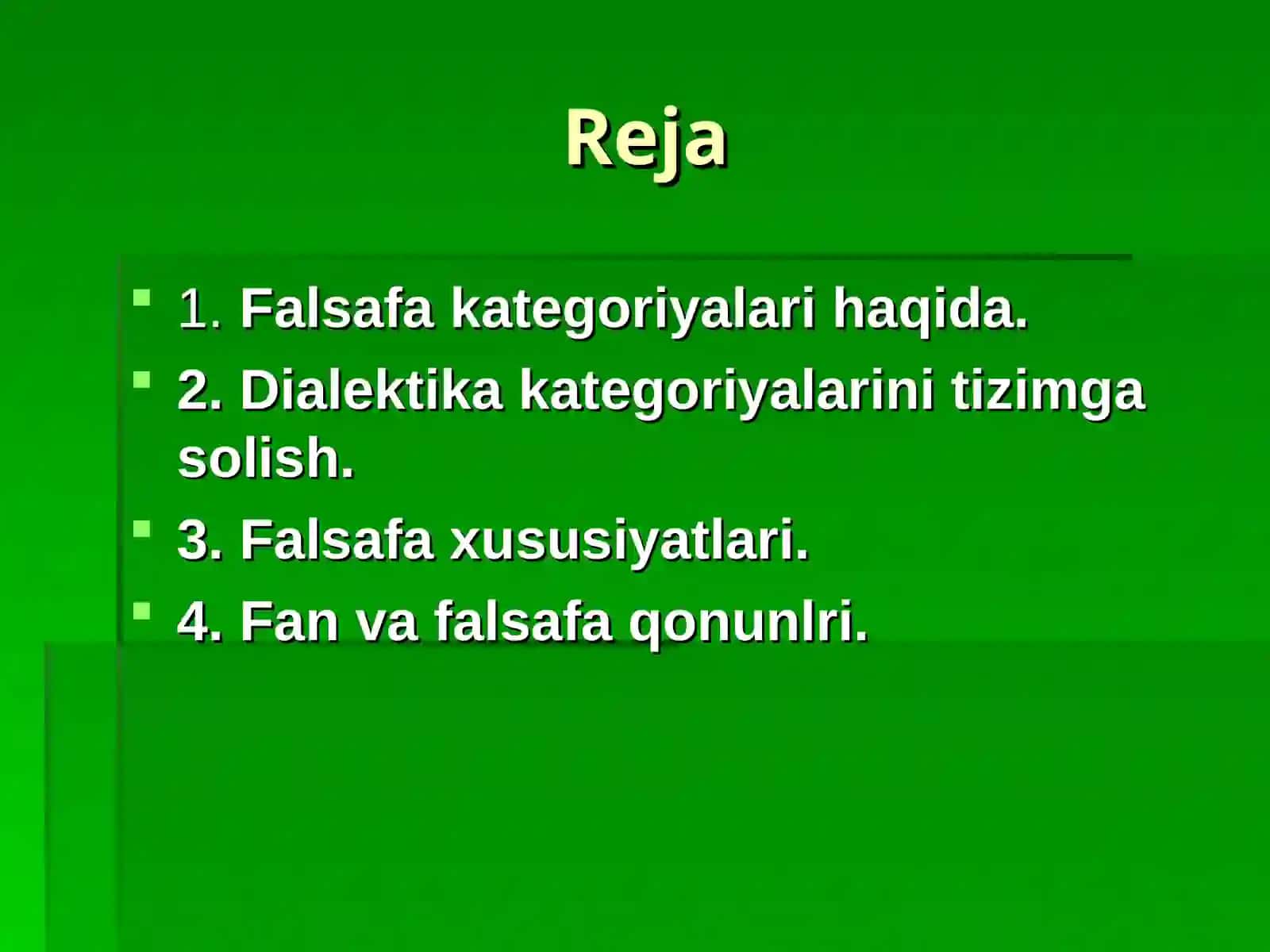 Falsafa kategoriyalari turlari 2