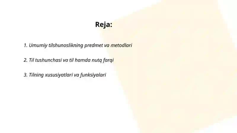 Umumiy tilshunoslik faniga kirish 2