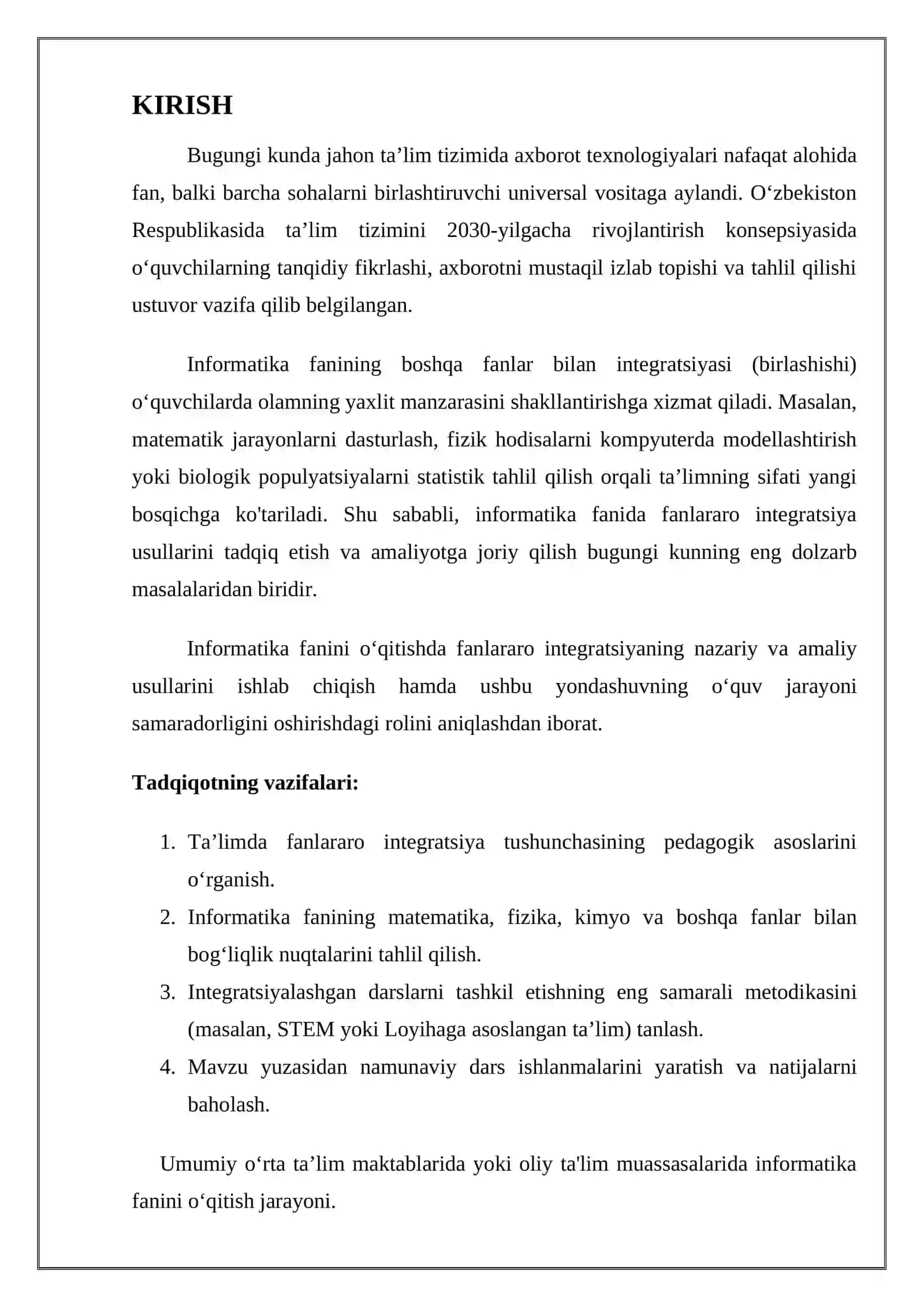 INFORMATIKA FANIDA FANLARARO INTEGRATSIYA 2