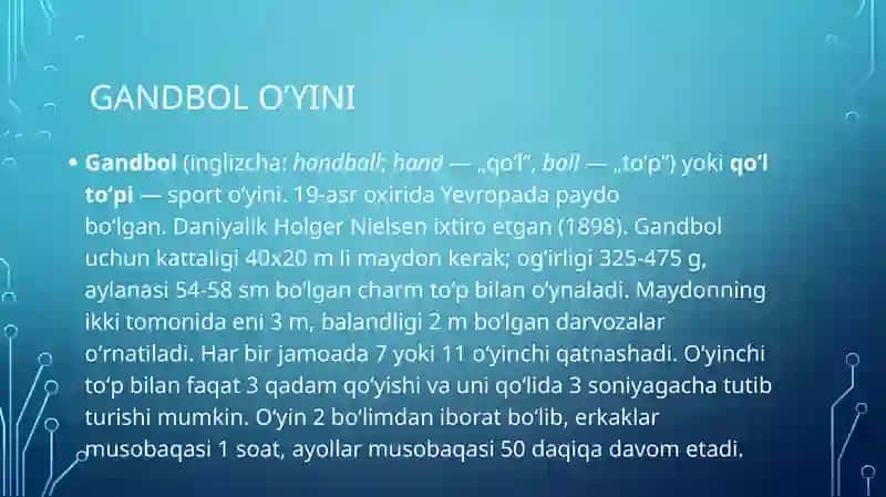 Gandbol o’yini 2