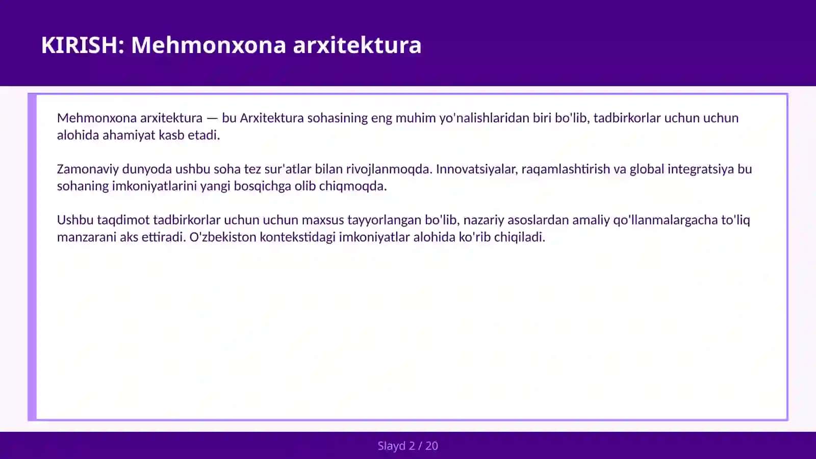 Mehmonxona arxitektura 2