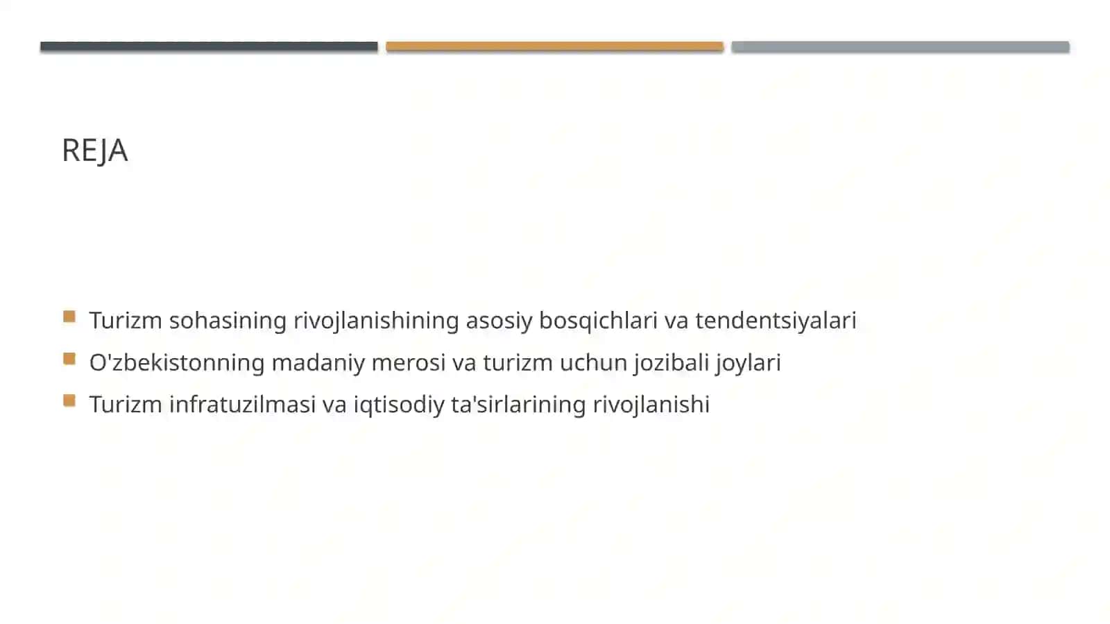 Turizm sohasining rivojlanishi 2