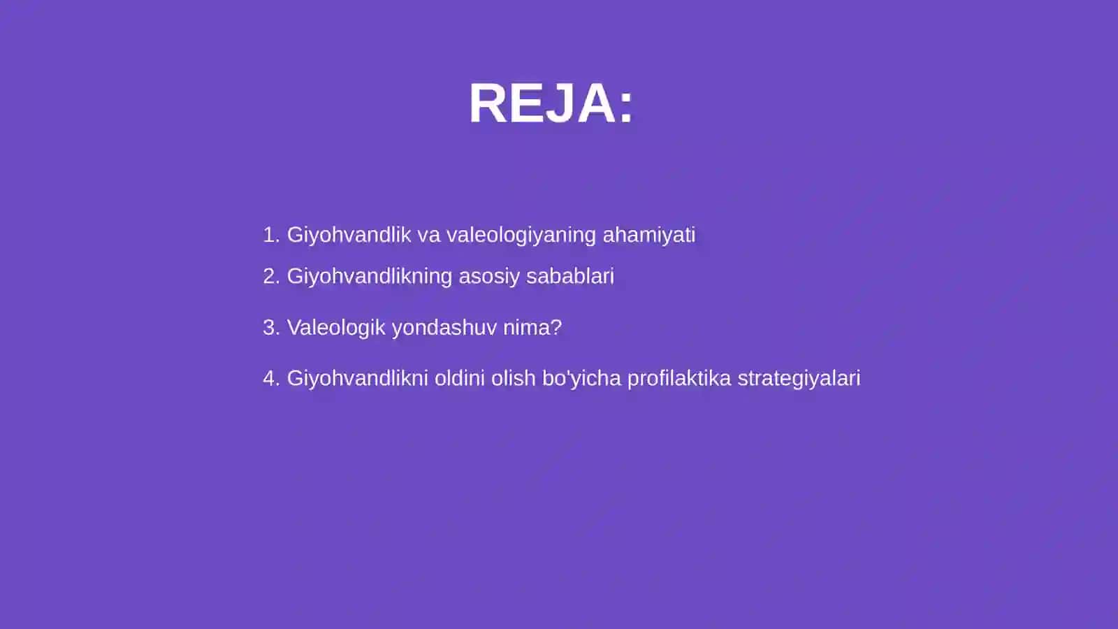 Giyohvandlikni oldini olishda valeologik yondashuv 2