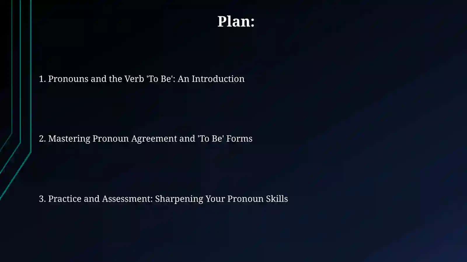 Pronouns and the Verb 'To Be': An Introduction 2
