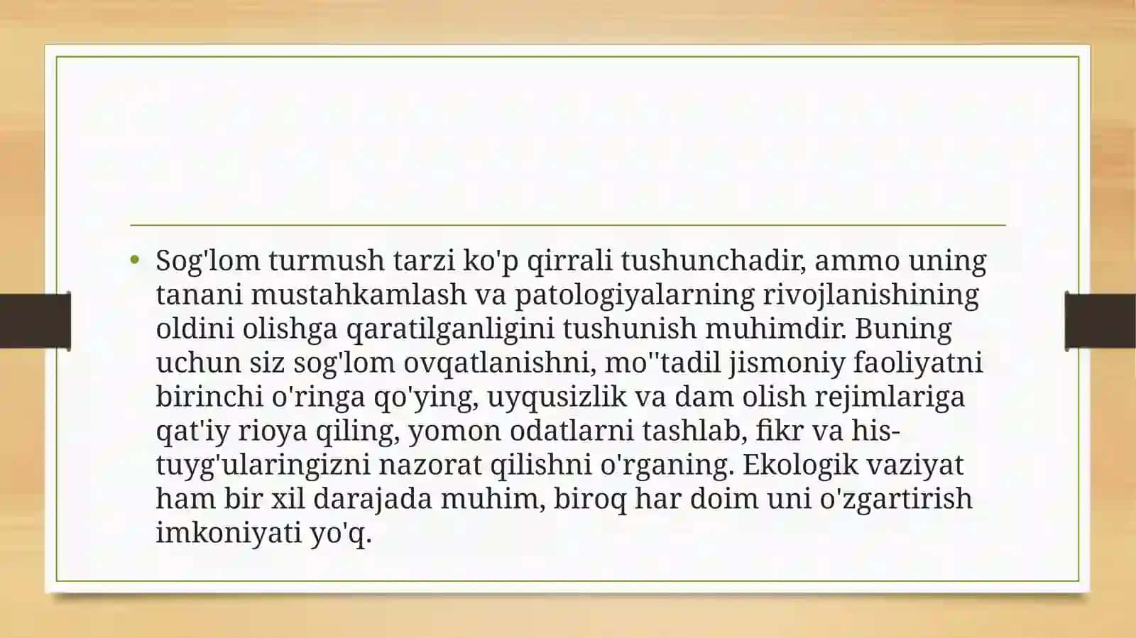 Sog'lom turmush tarzi shakillantirish muammolari 2