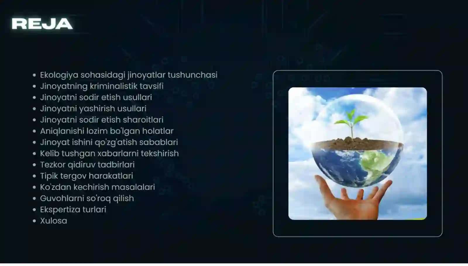 ekologiya sohasiga oid jinoyatlarni tergov qilish 2