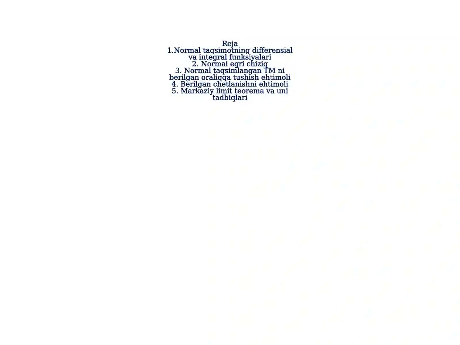 11-AmaliymashgulotMavzu. Normaltaqsimotvauningtadbiqlari 2