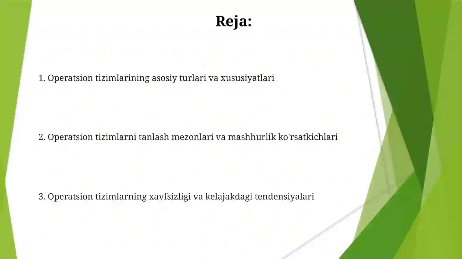 Operatsion tizim turlari 2
