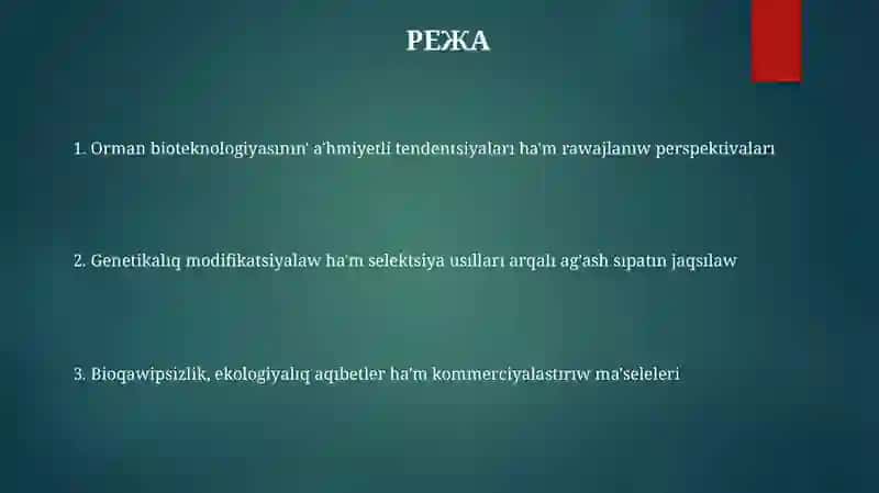 O‘rmon biotexnologiyasining holati va rivojlanishi 2