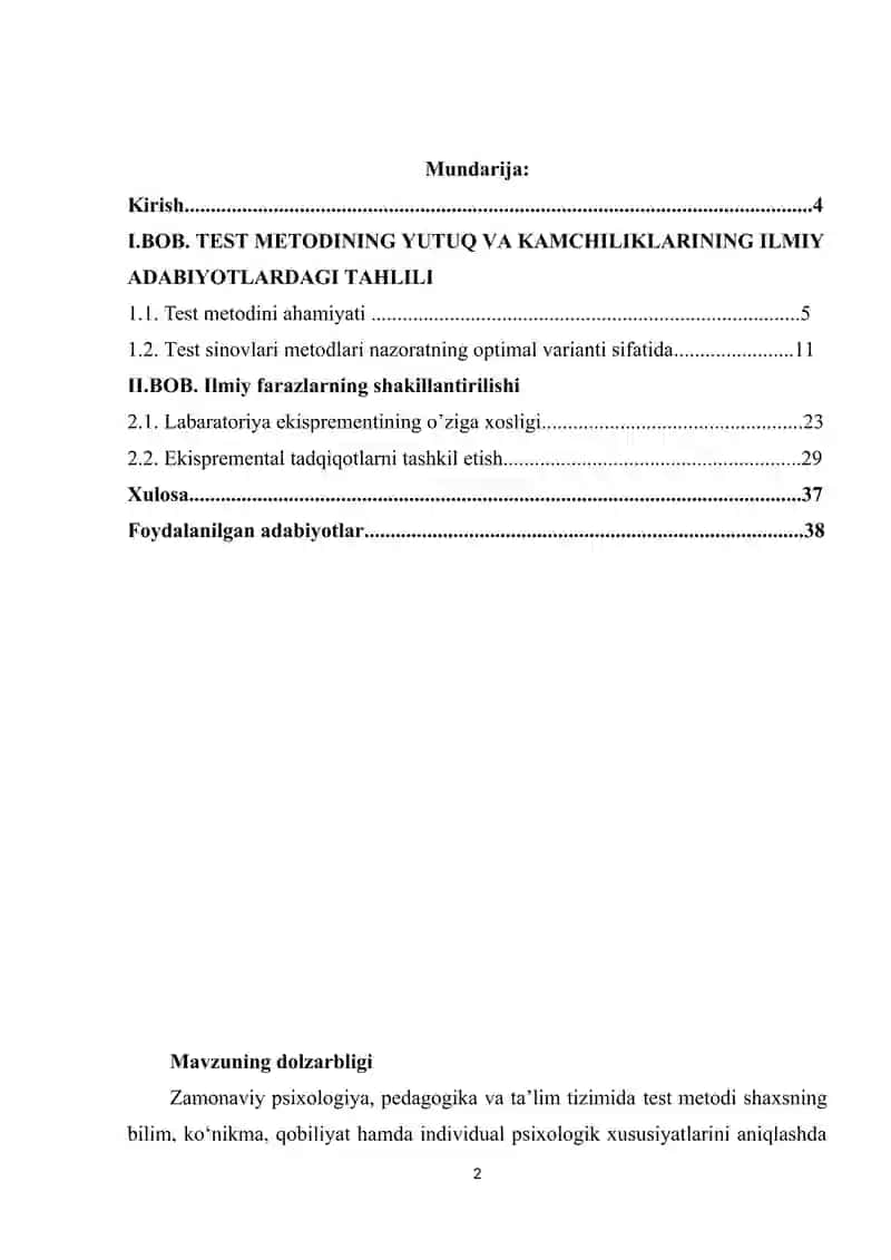 Kuzatuvchalikni tadqiq etish metodlari tasnifi 2