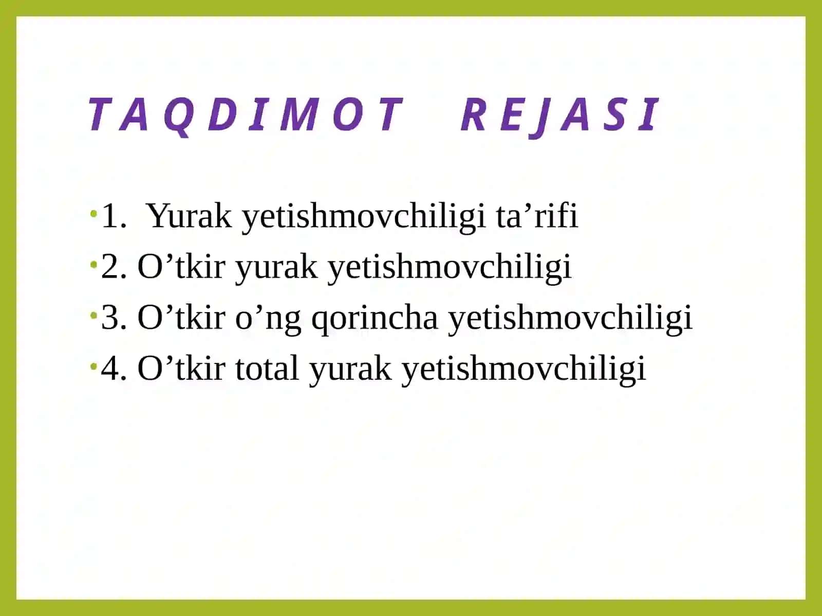 Yurak yetishmovchiligi 2