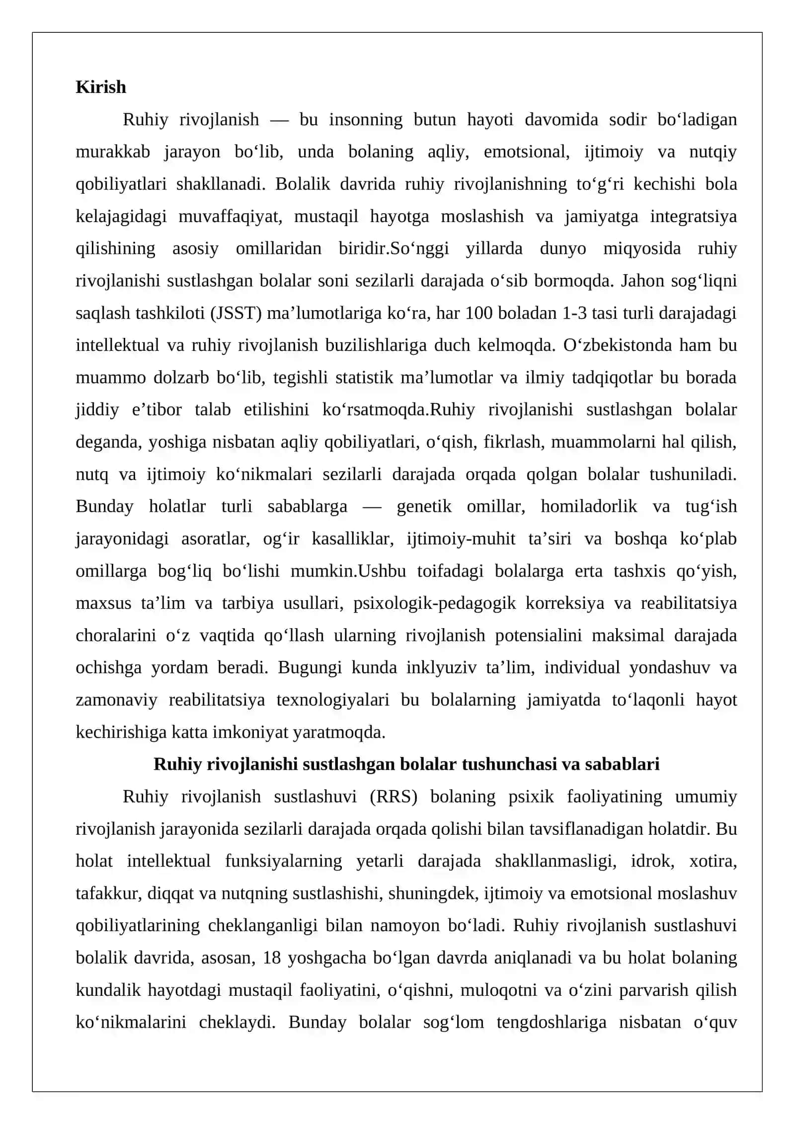 Ruhiy rivojlanishi sustlashgan bolalar 2
