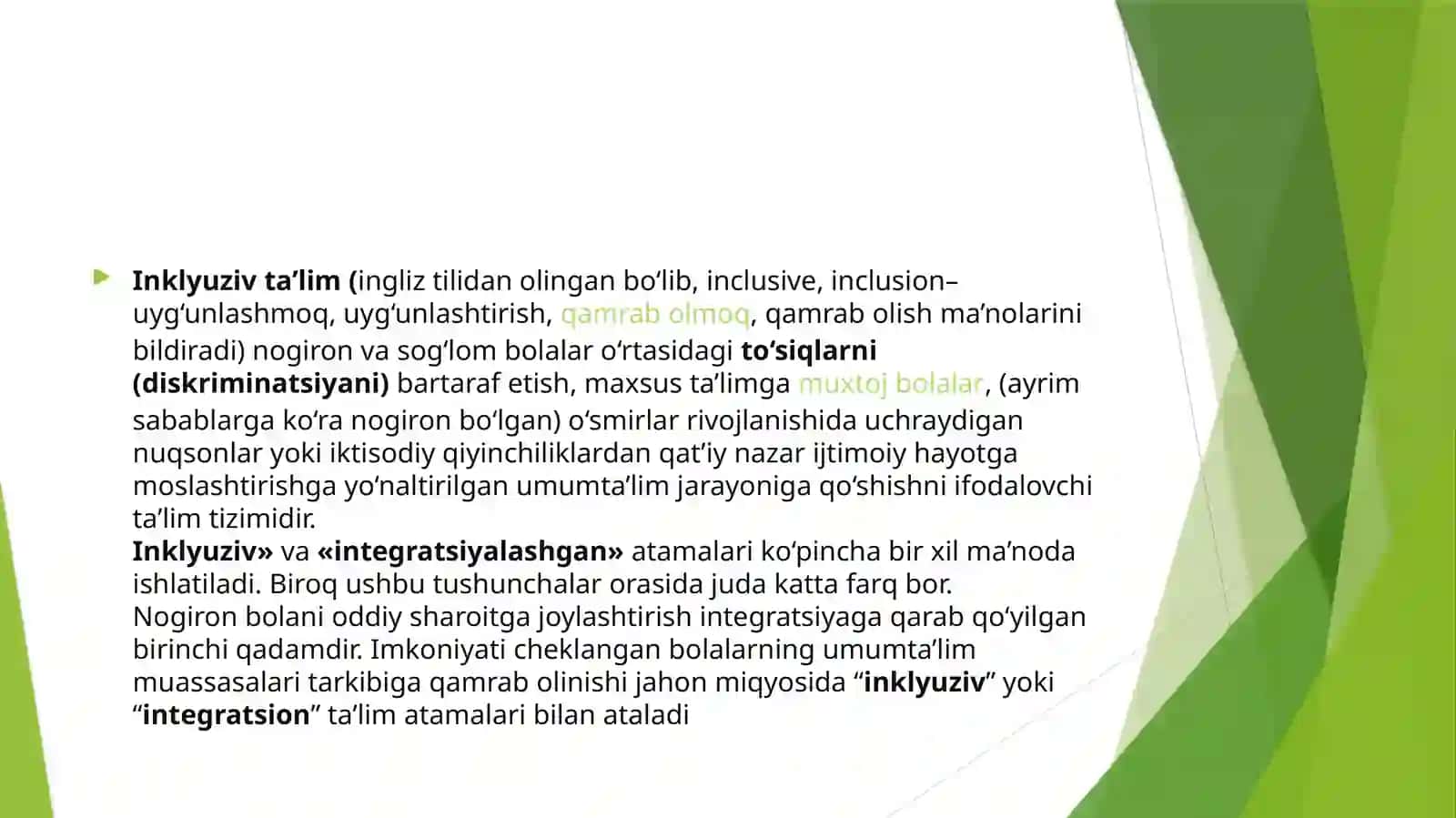 Inkluziv ta’limning tamoyillari 2