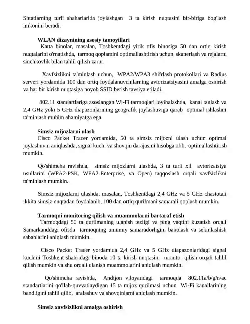 CISCO PACKET TRACERDA WLANNI LOYIHALASH VA SOZLASH 2