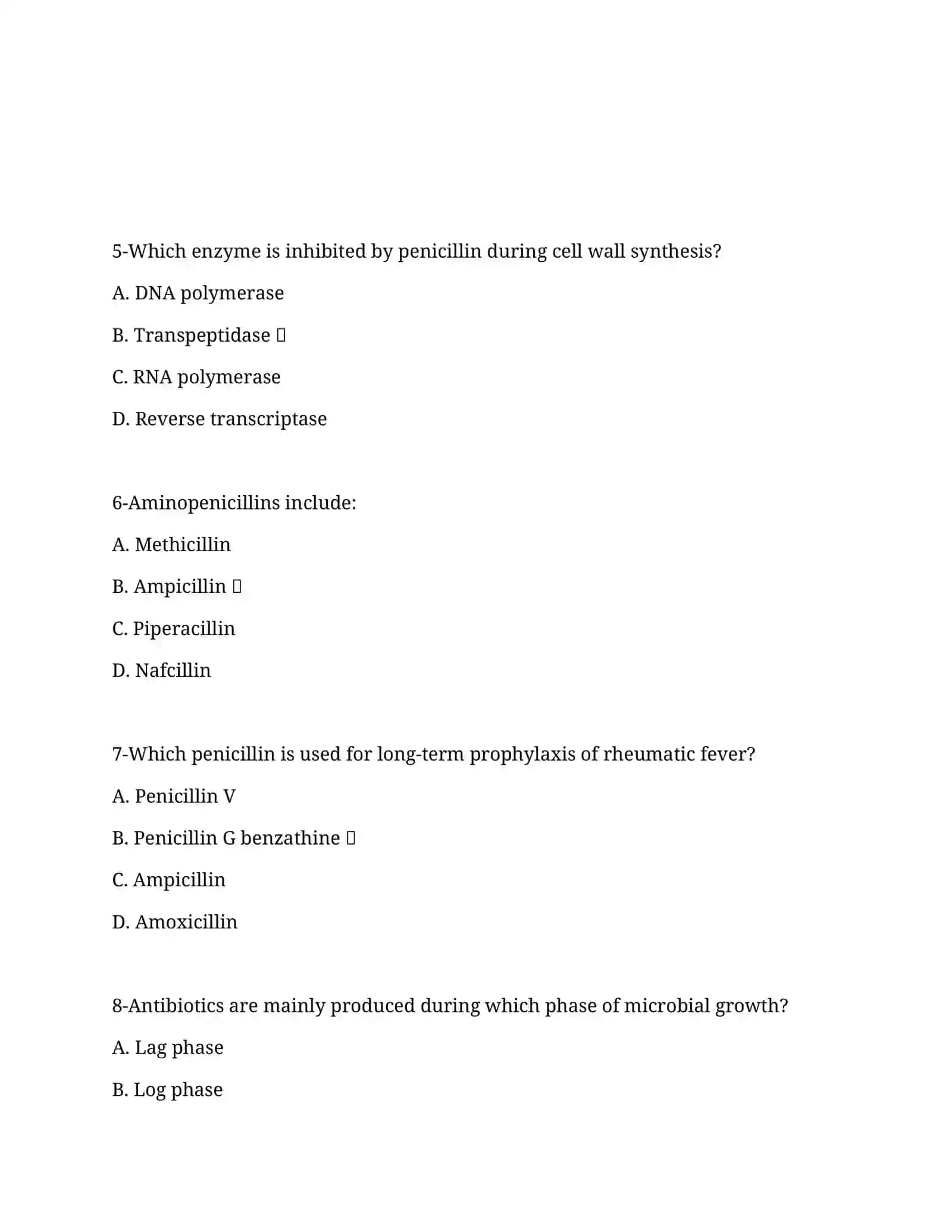Antibiotics Classification Quiz 2