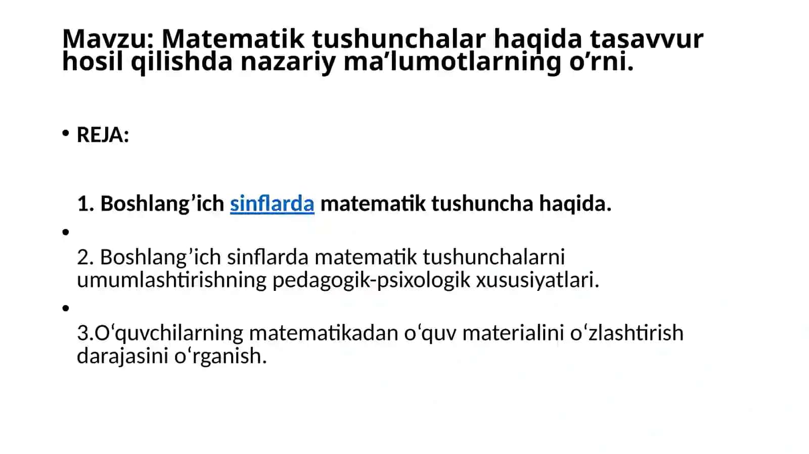 Matematik tushunchalar haqida 2