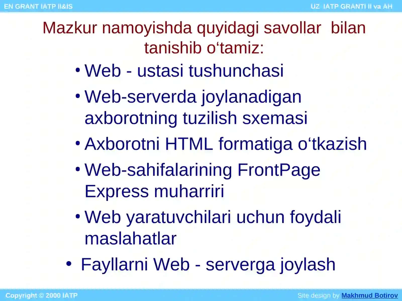 WEB - SAHIFALAR YARATISH 2