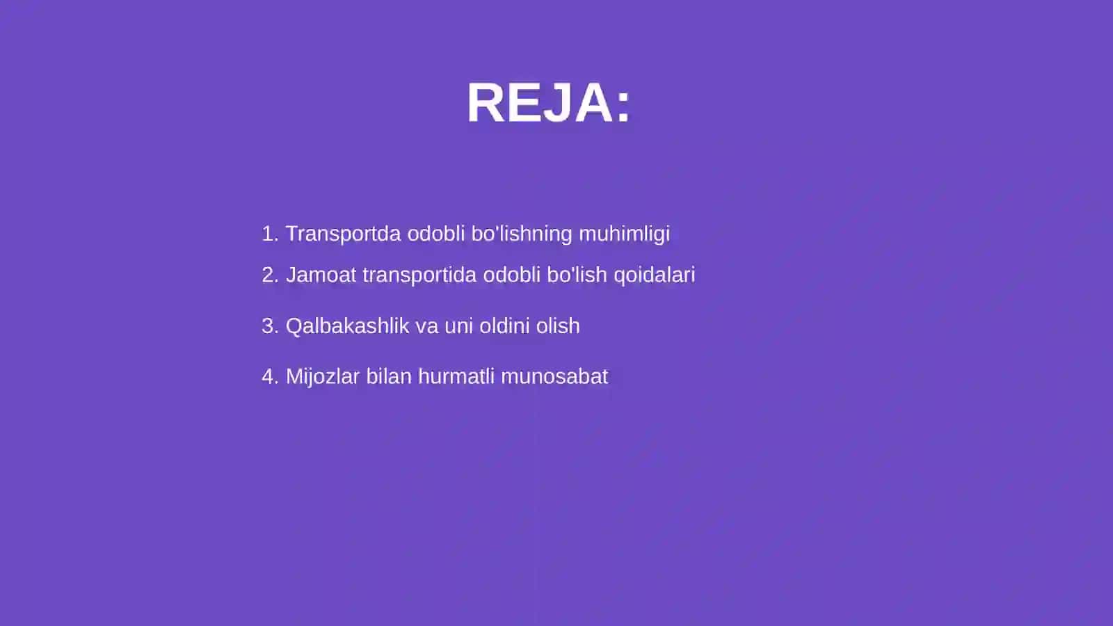 Jamoat transportida ozini tutish etiketi 2