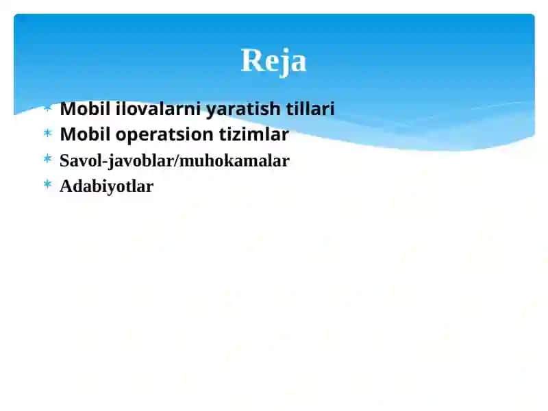 Mobil ilovalarni yaratish tillari 2