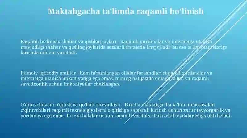 Raqamli bo'linish: shahar va qishloq joylari - Raqamli qurilmalar va internetga ulanish mavjudligi 2
