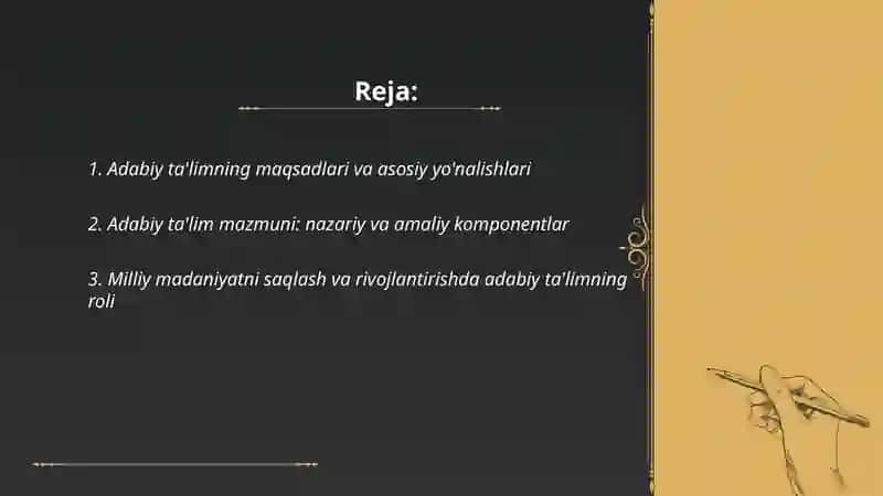 Adabiy ta'limning maqsadi va mazmuni 2