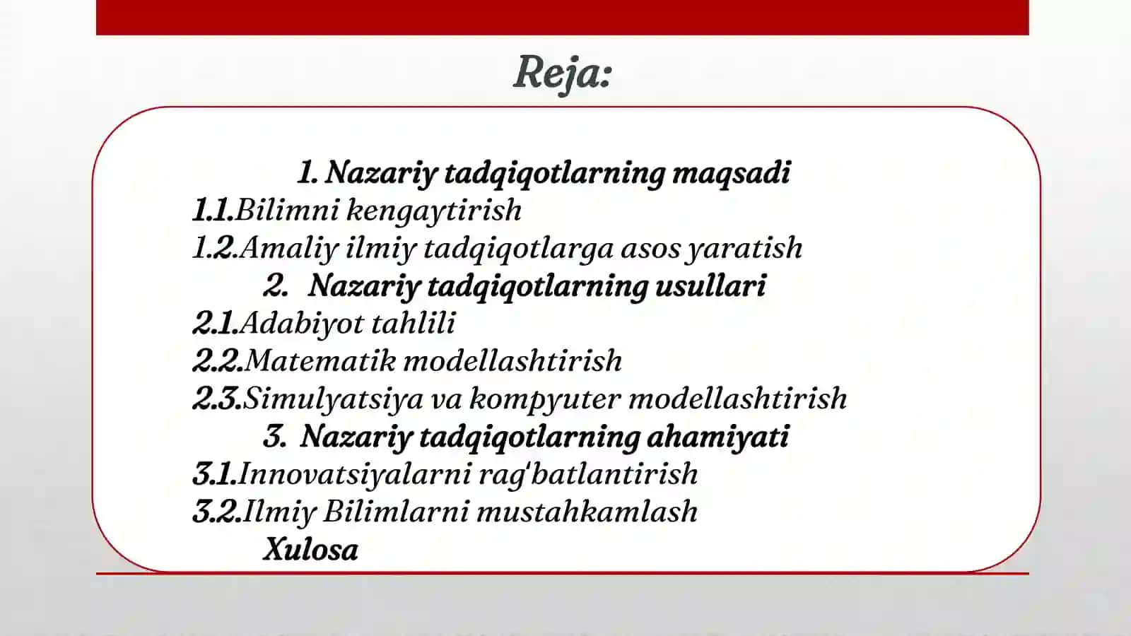 Nazariy tadqiqotlar 2