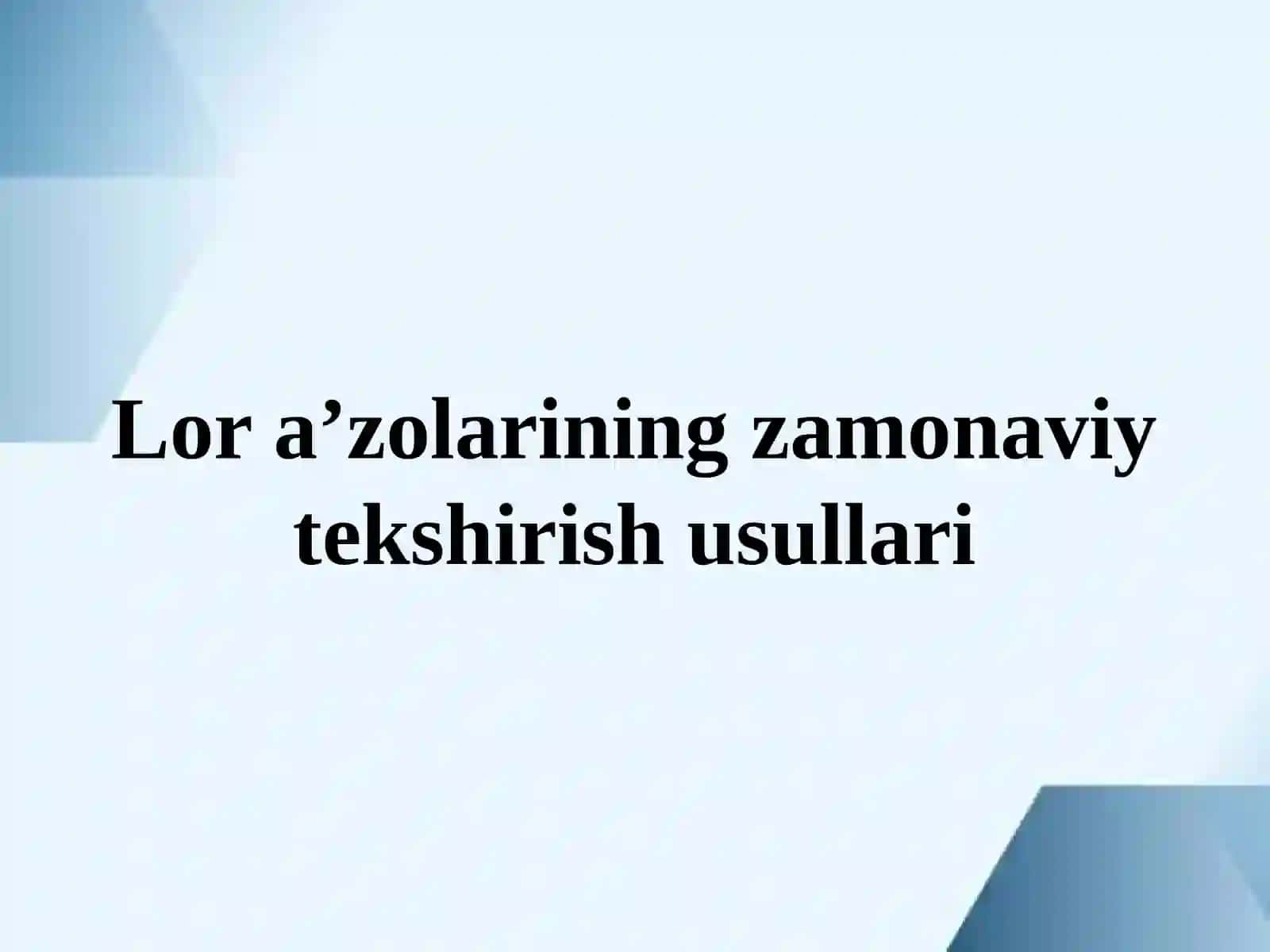 Akramov Begijonning OTORINOLORINGOLOGIYAfanidan taqdimoti 2