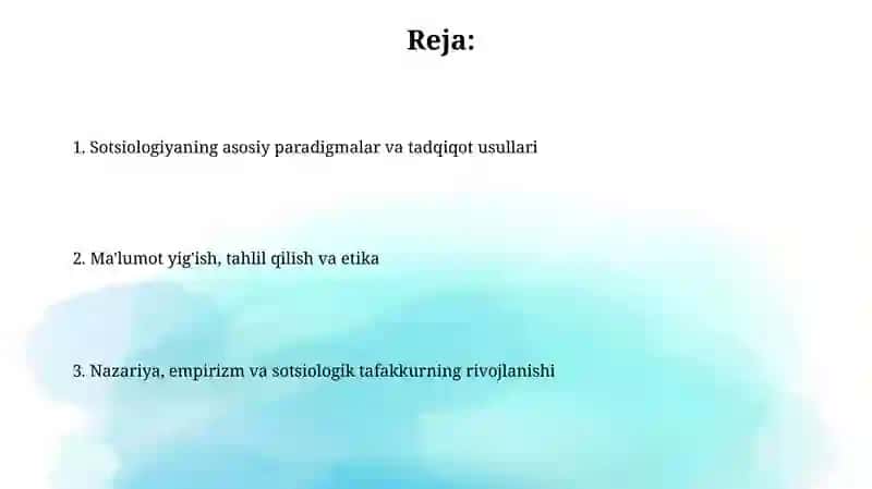Sotsiologiyaning metodologik asoslari 2