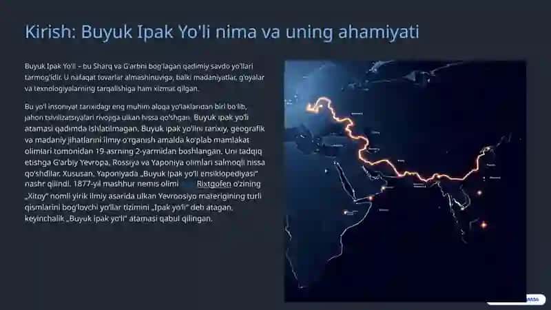 Buyuk Ipak Yo'lining rivojlanish tarixi 2
