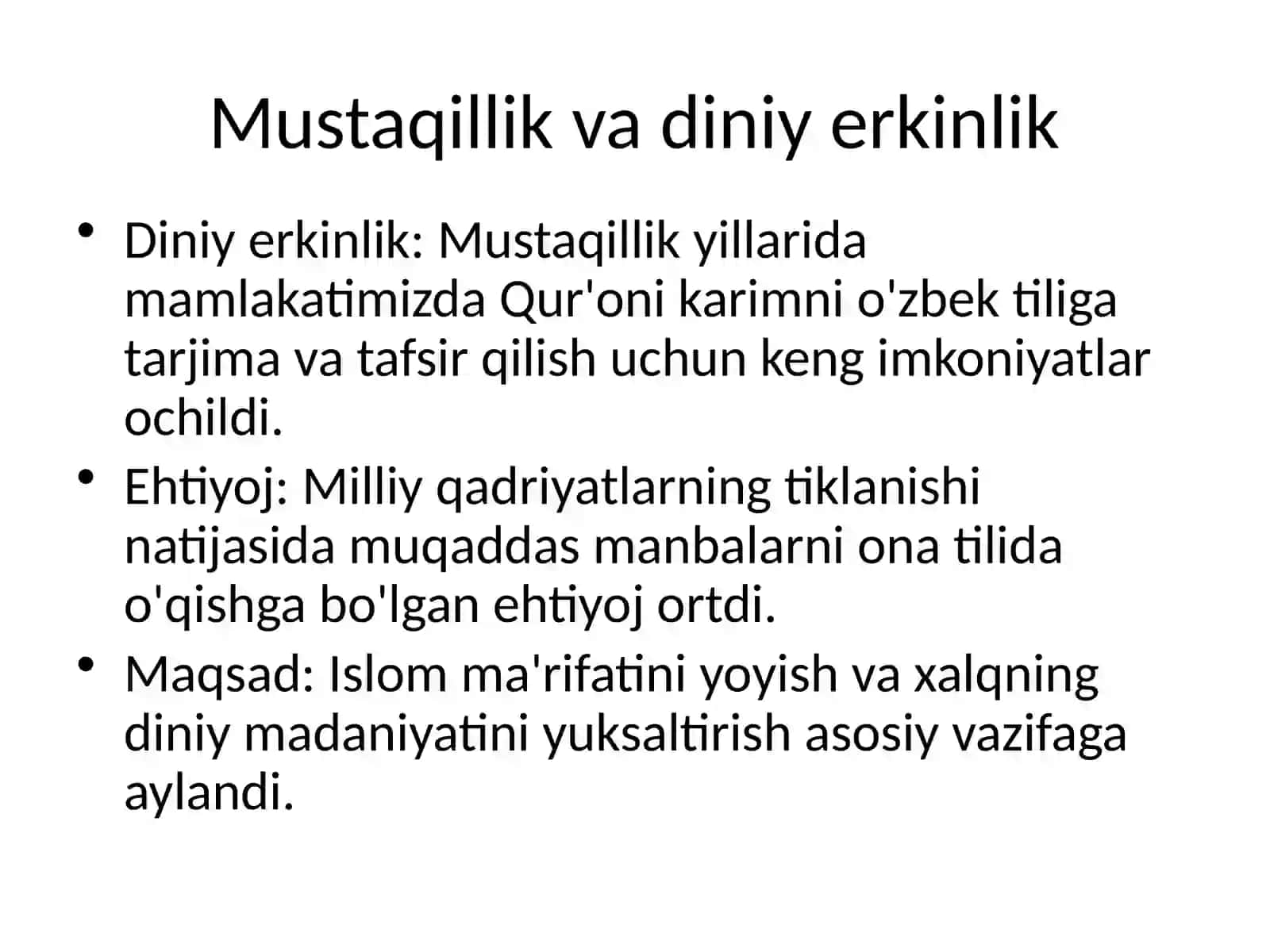 Mustaqillik yillarida Qur'onning o'zbek tiliga tarjima qilinishi va tafsirlari 2