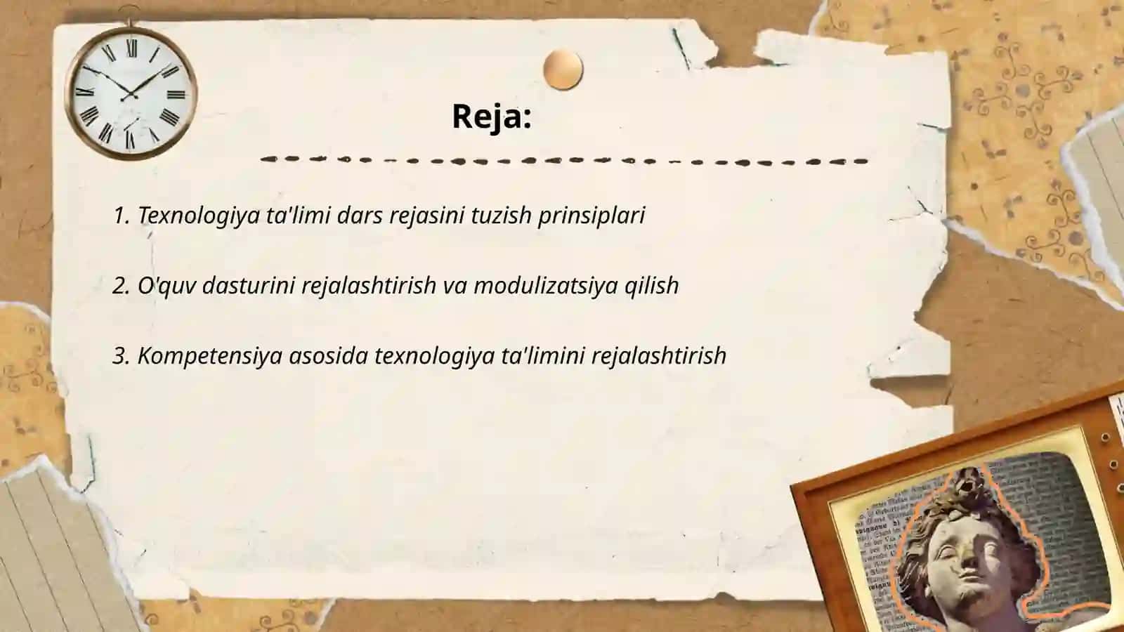 Texnologiya talimini oʻqitish metodlari Texnologiya talimini rejalashtirish 2