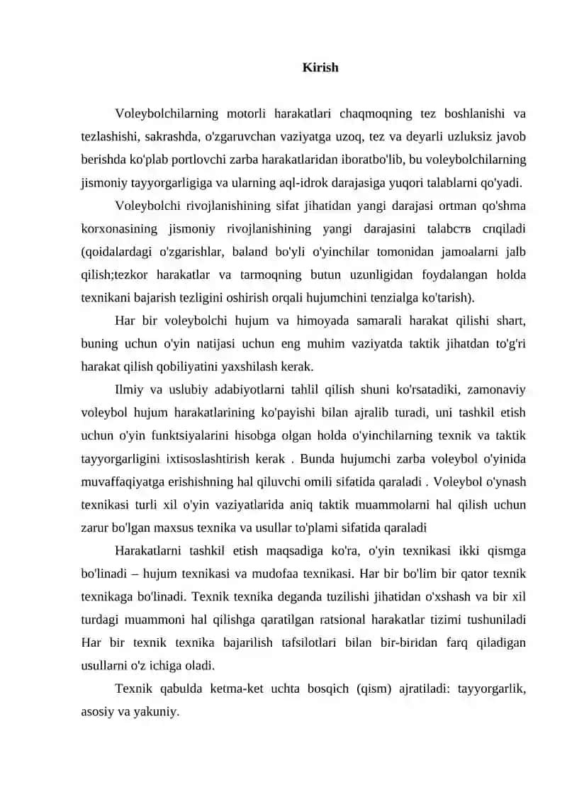 Voleybolda texnik-taktik tayyorgarlik metodikasi 2