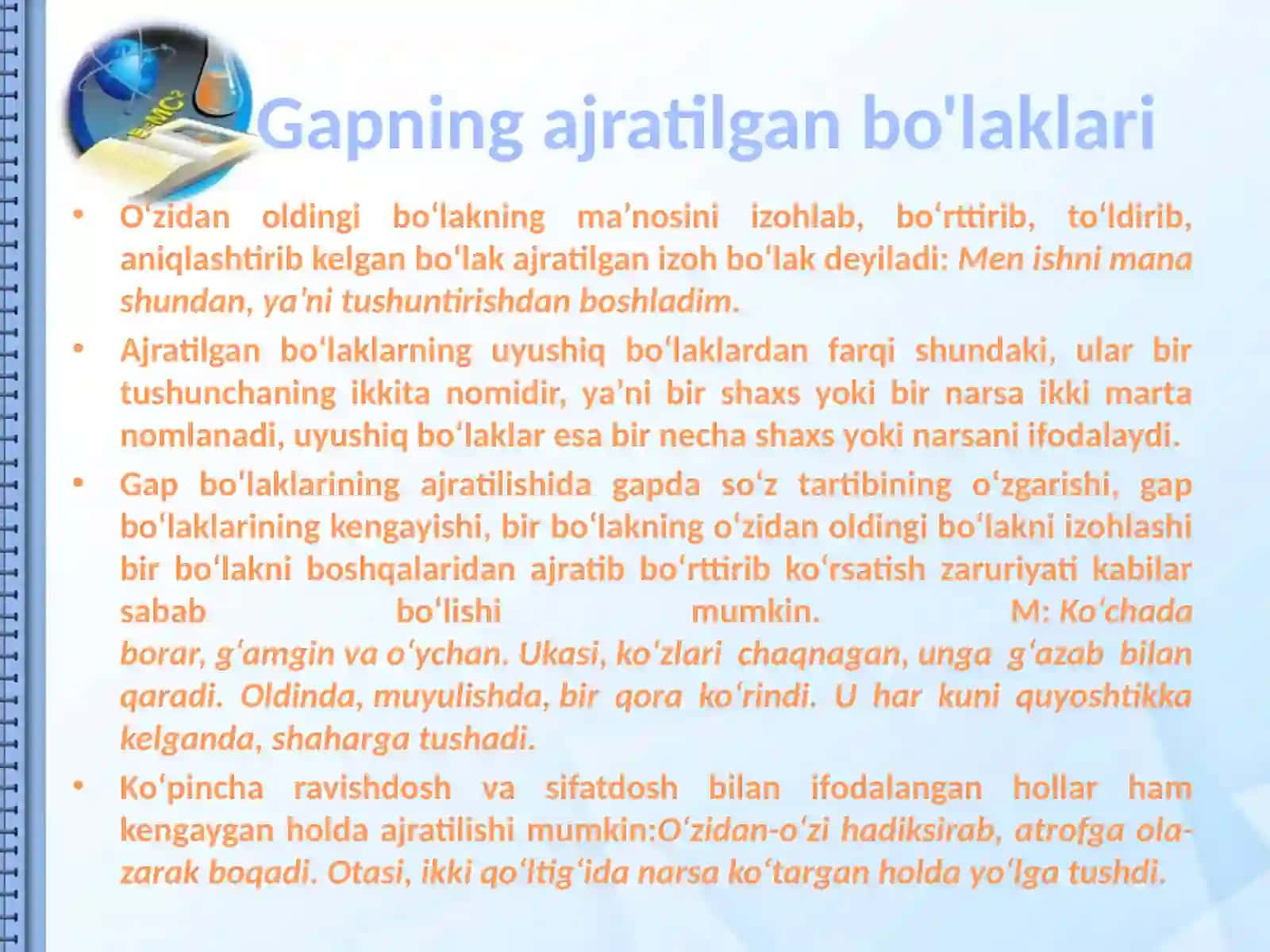 Gapning ajratilgan bo'laklari 2