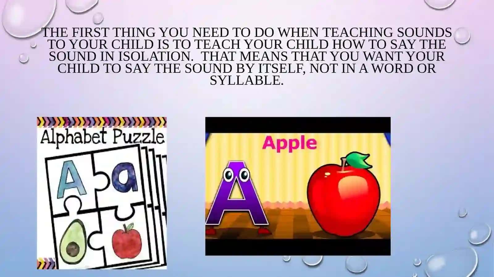 Differences in the teaching of sounds in isolation and context 2
