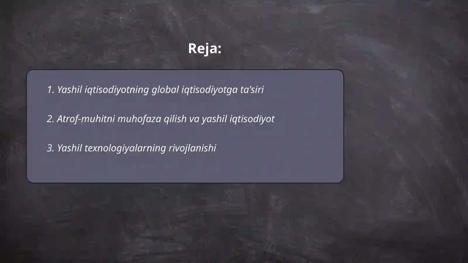 Yashil iqtisodiyot 2