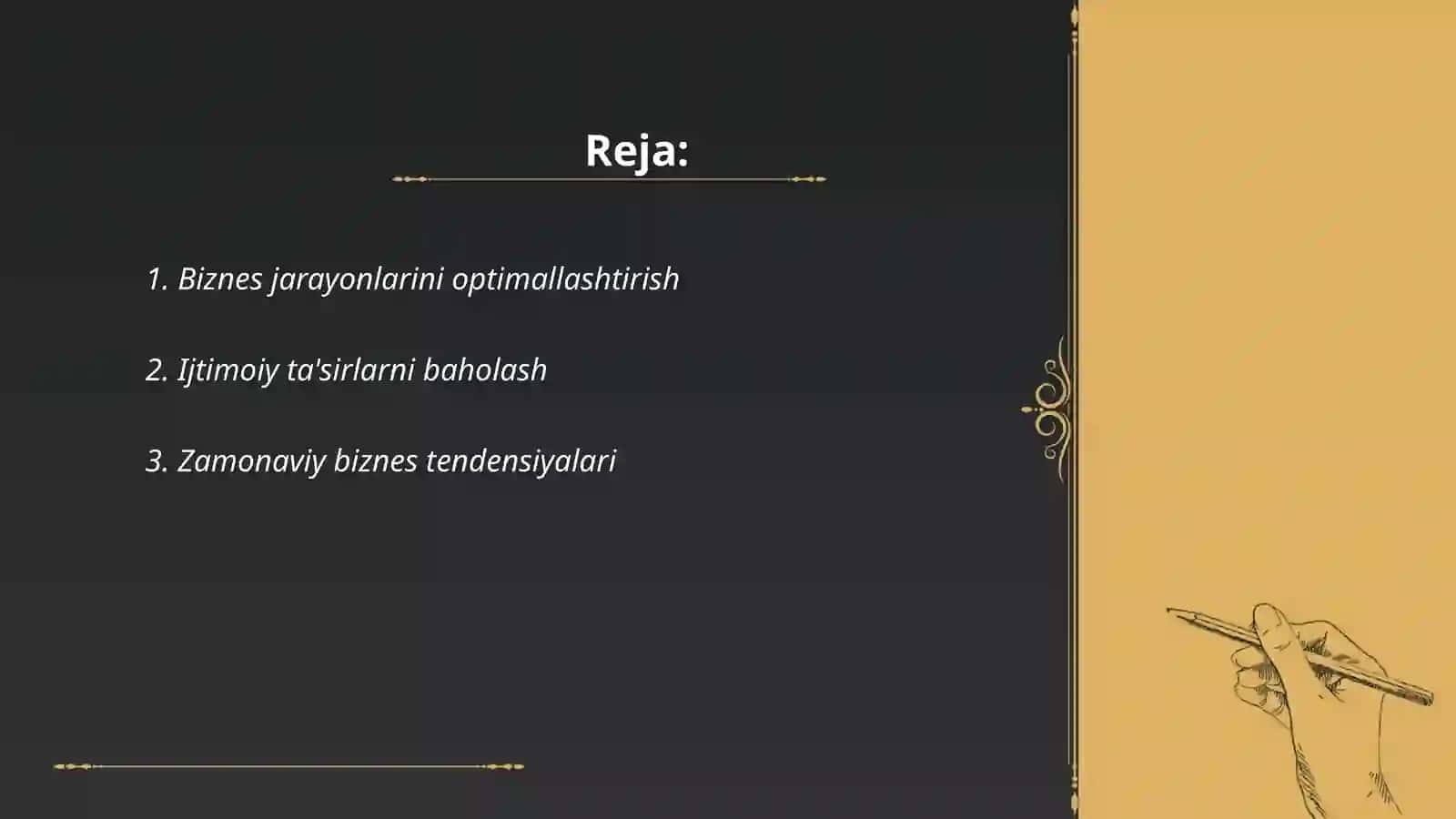 Biznes jarayonlarini optimallashtirish 2