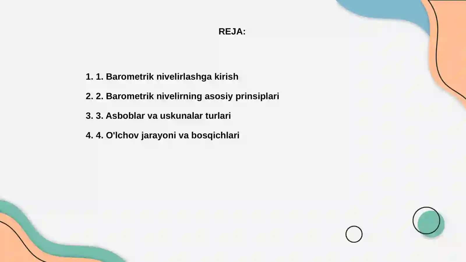 Barometrik nivelirlash va uning natijalari hisoblash 2