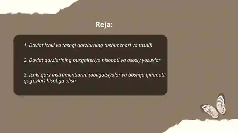 Davlat ichki va tashqi qarzlar hisobi 2