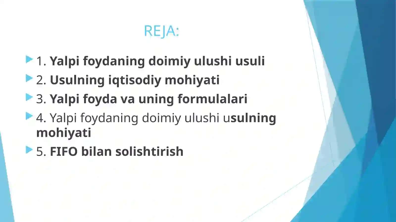 YALPI FOYDA DOIMIY ULUSHI USULI 2