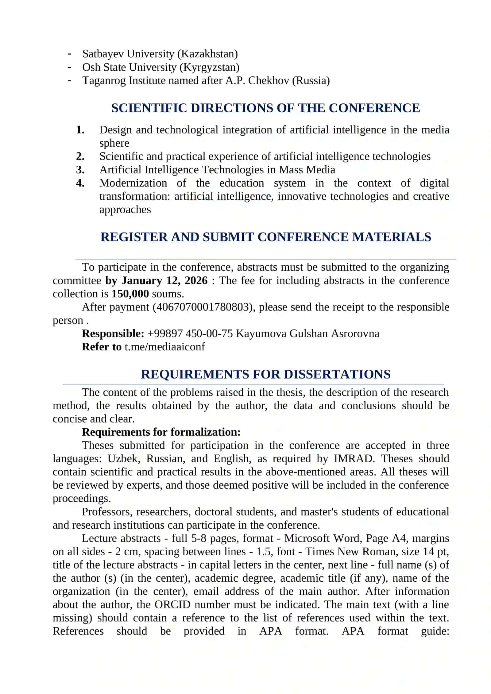 INTERNATIONAL SCIENTIFIC PRACTICAL CONFERENCE 2
