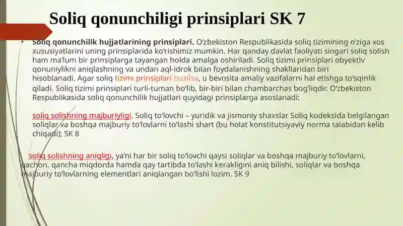 Soliq tizimi va qonunchiligi 2