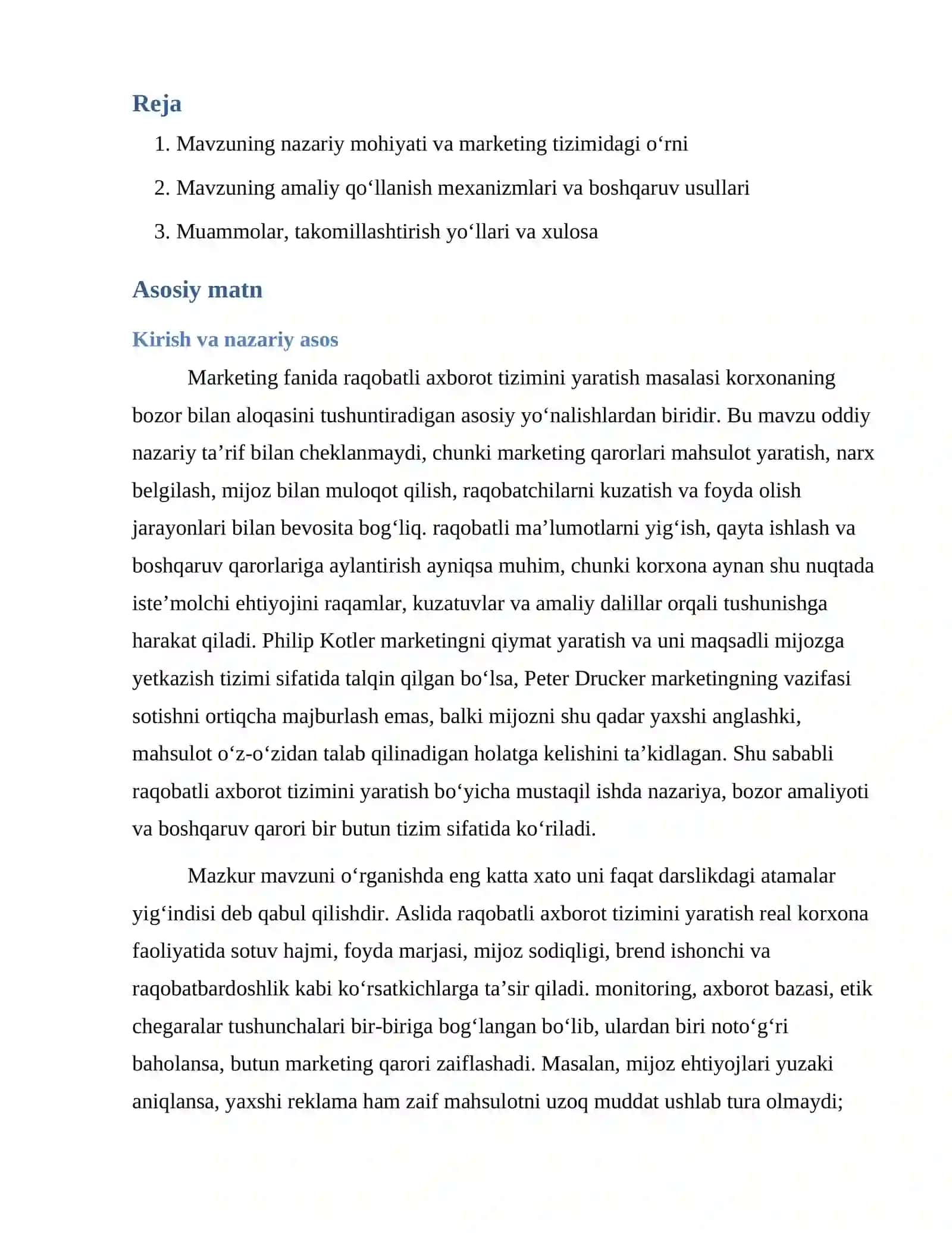Raqobatli axborot tizimini yaratish 2