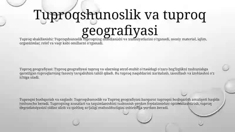 Tuproq - Geografik Rayonlashtirish 2