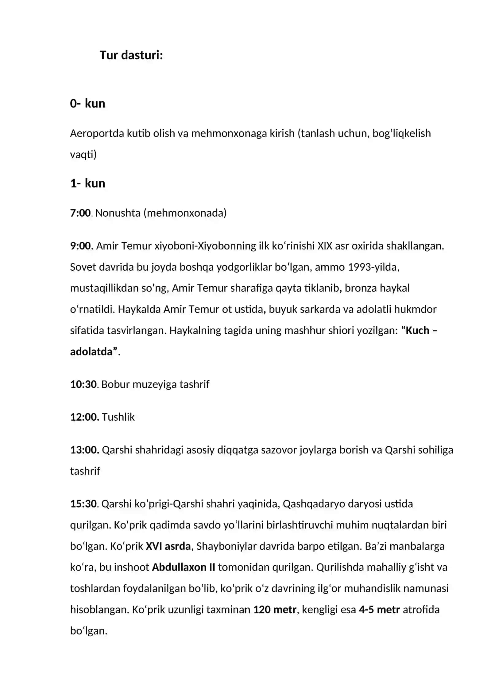 “Ko’zalliklar maskani – Qashqadaryo bo’ylab” 2
