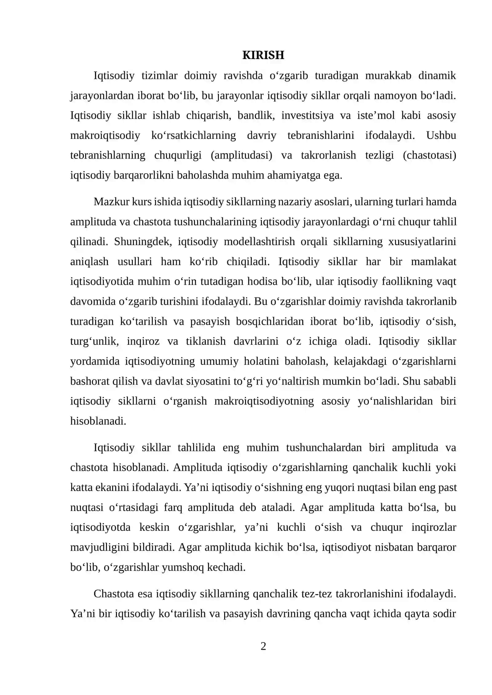 IQTISODIY SIKLLARNING AMPLITUDASI VA CHASTOTASINI TAHLIL QILISH 2