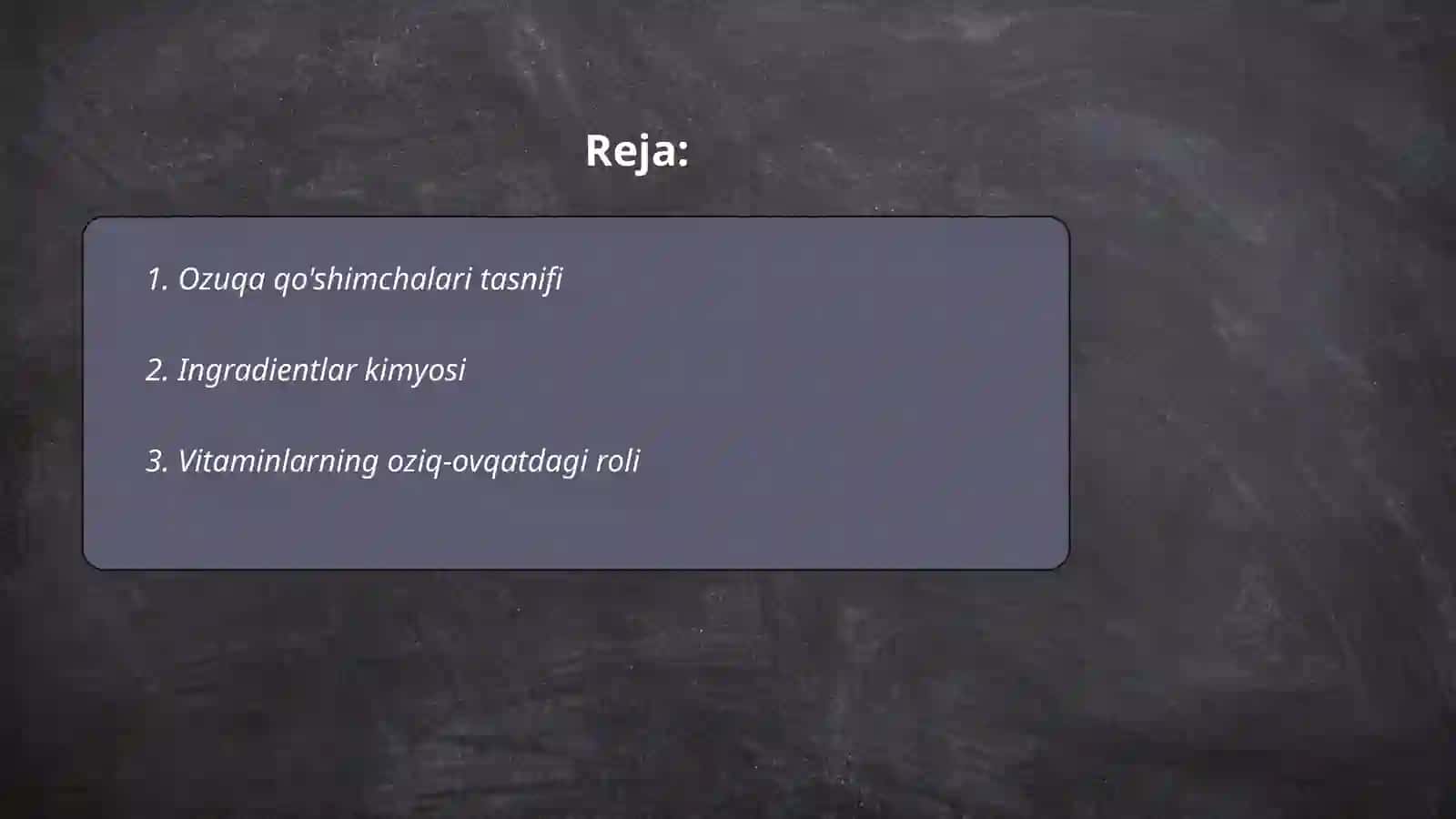 Ozuqa qo'shimchalari tasnifi 2