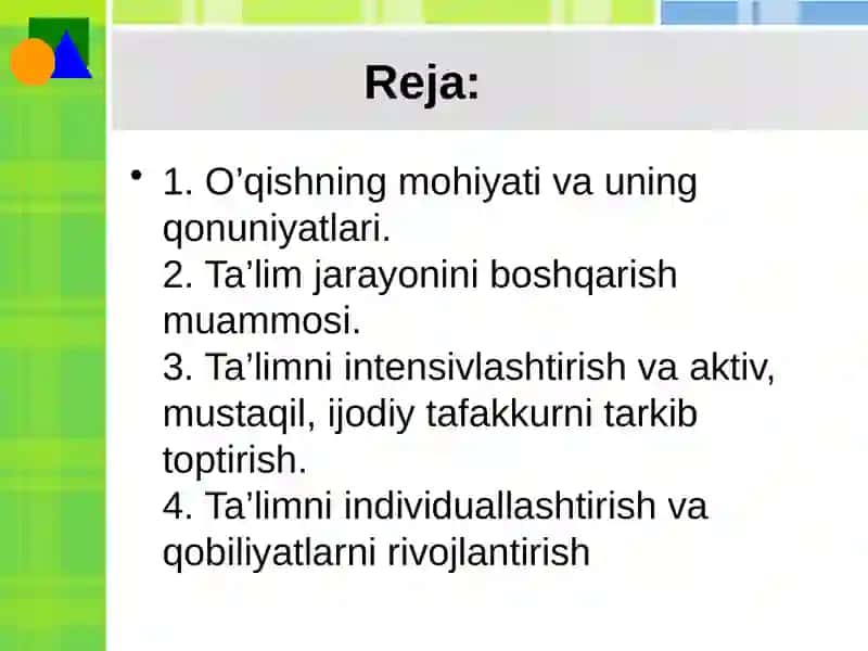 Ta’lim jarayonining psixologik mazmuni 2